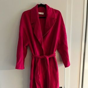 Zara magenta robe peacoat.